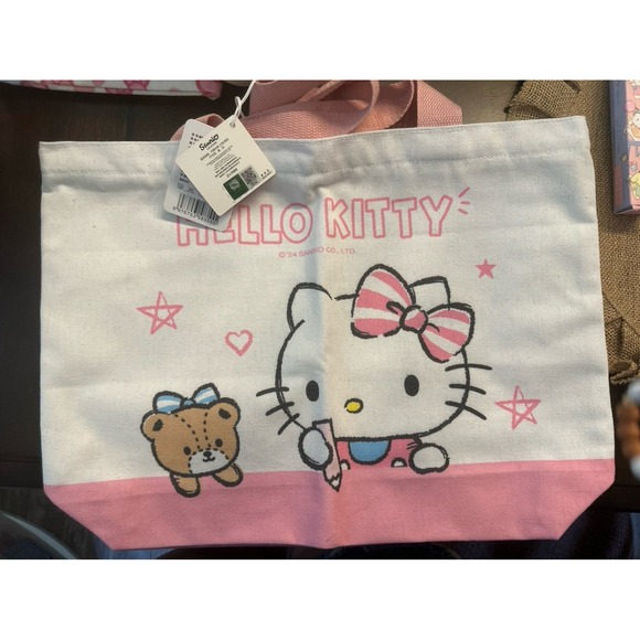 Sanrio Handbags - Hello Kitty pink and white canvas tote